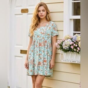 HAPTICS | Size Large | Women's Florals Short Sleeve Dress with Pockets